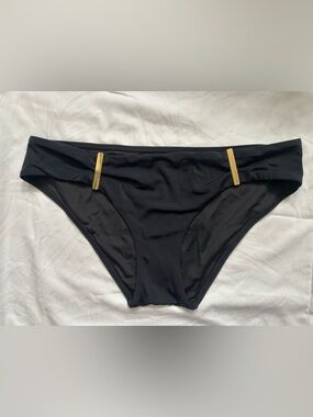 Victoria's Secret Black Bikini Bottom with Gold Hardware - The Forever Hipster